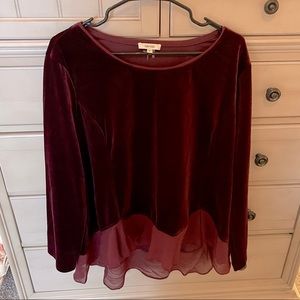 Tyler Böe Katie Velvet Top XL - WORN ONCE!